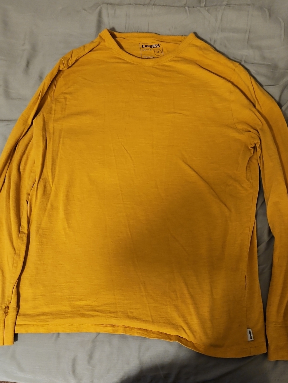 Express Men’s Long-Sleeve Crew Neck Shirt - Mustard